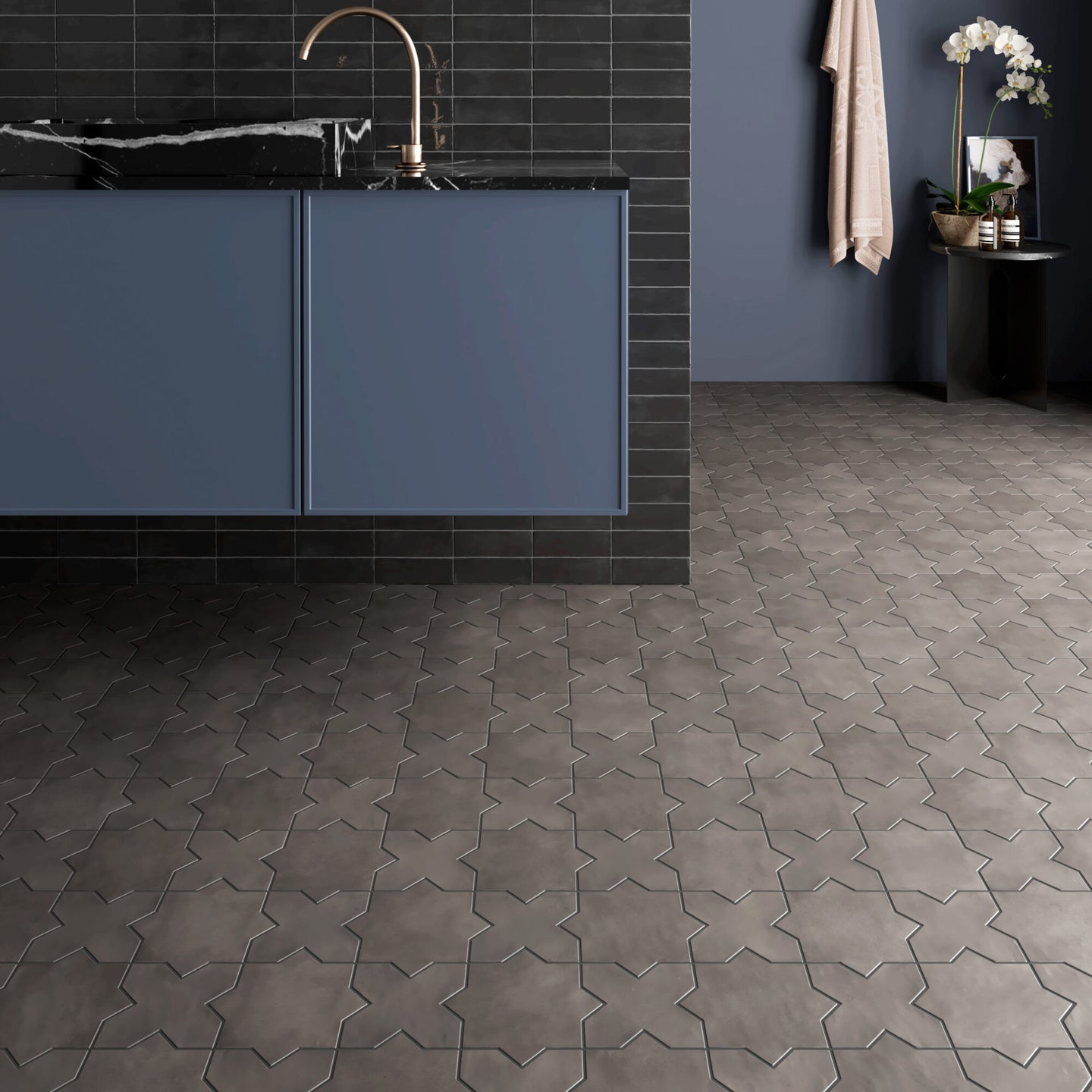 Star & Cross tiles mud matt