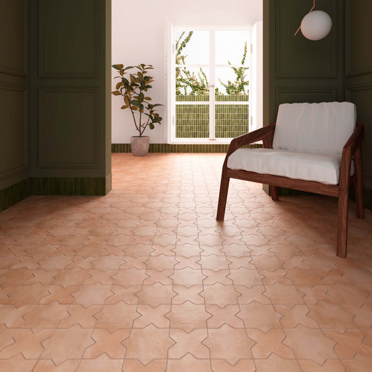 Star & Cross tiles terracotta matt