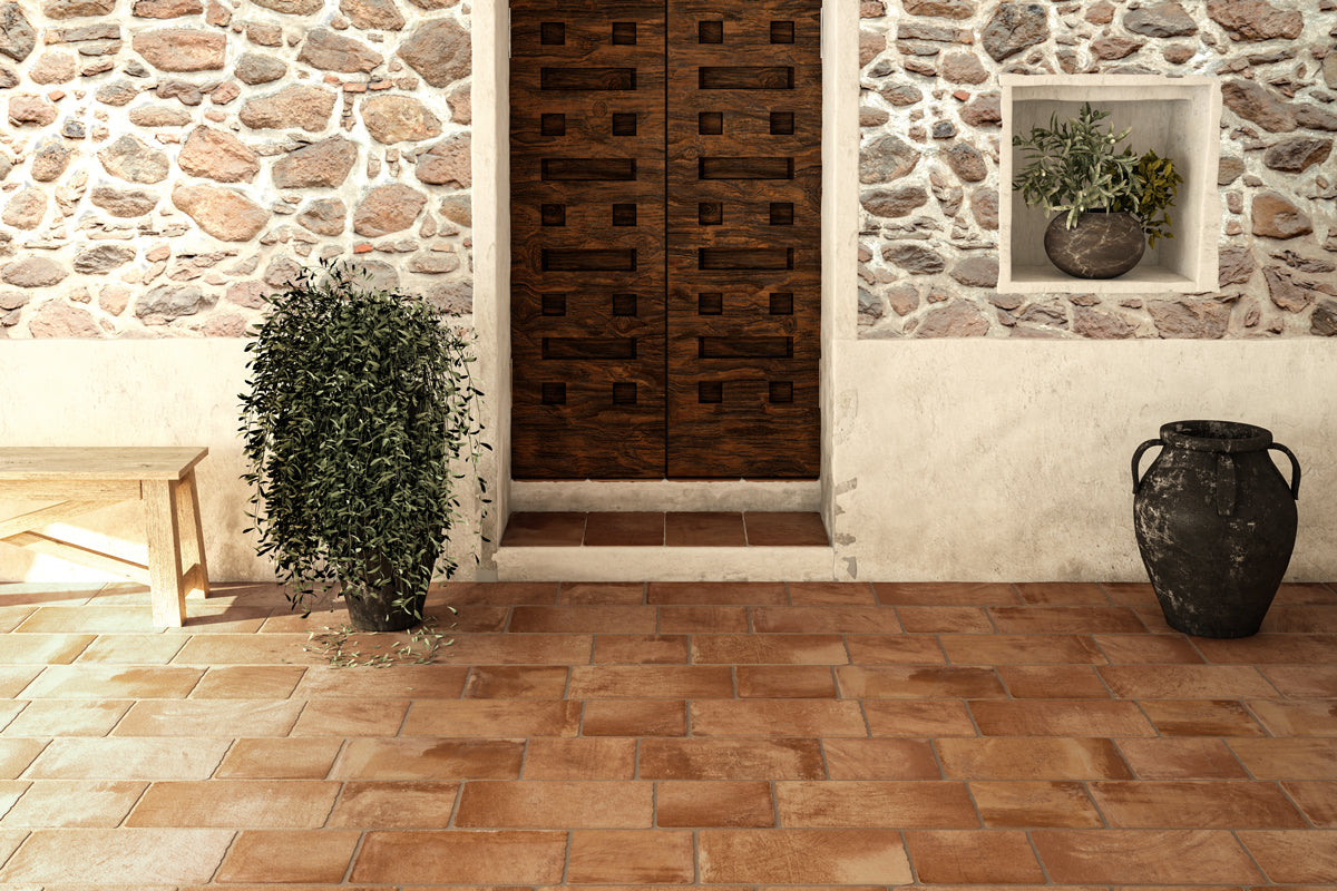 Cotto French pattern terracotta