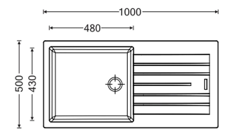 Black Granite Sink 1000