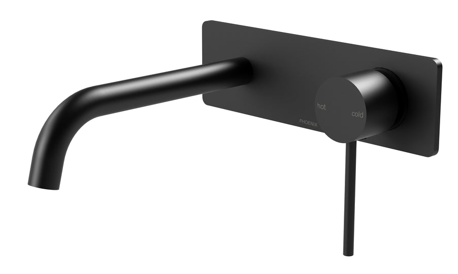 Vivid Slimline wall mixer set 180mm curved