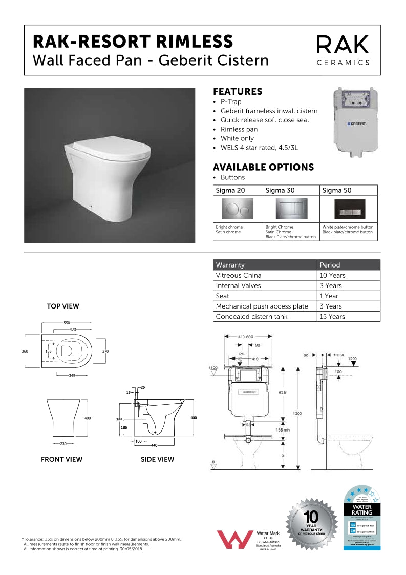 Resort Wall Faced Pan